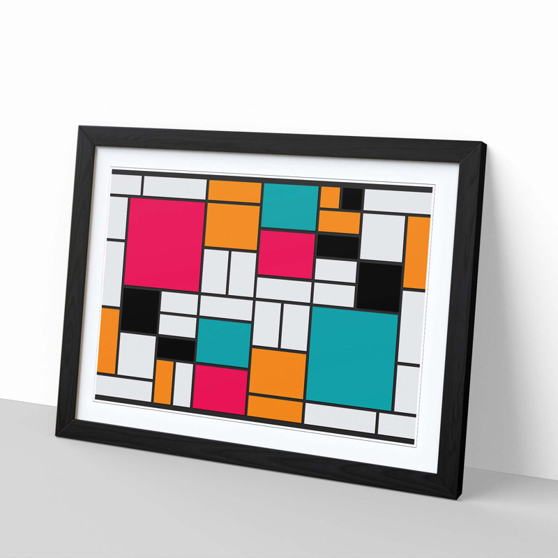 Piet Mondrian - Single Picture Frame Print, Black