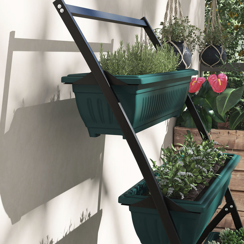 Jardinière d'extérieur - Lit de jardin vertical à 4 niveaux pour plantes, seaux auto-drainants
