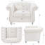 Fauteuil Chesterfield capitonné avec assise profonde et accoudoirs recourbés - Fauteuil club d'appoint en velours douillet