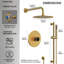 Système de douche à pluie 10 "à pression équilibrée avec douche à main réglable à glissière et valve brute-107557321