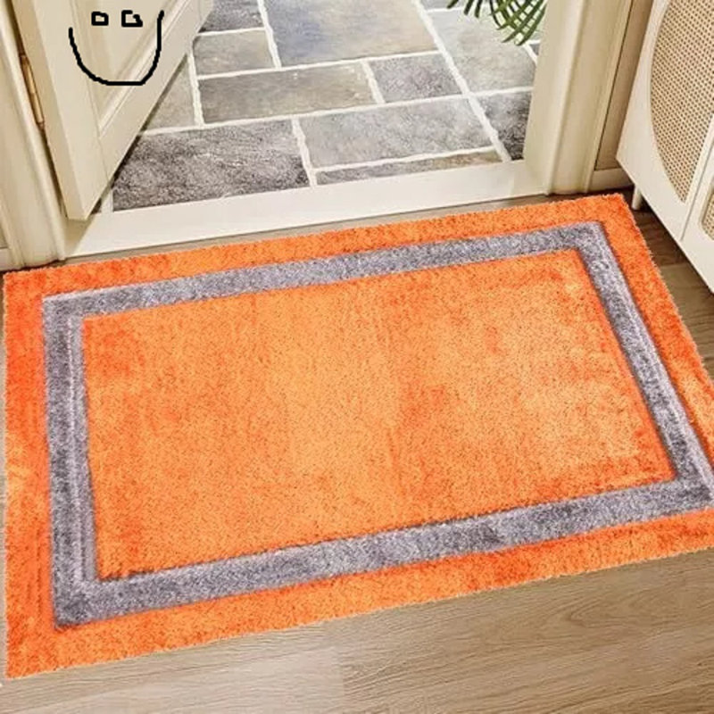 Super Shaggy W60 x L110 cm Indoor Door Mat, Orange