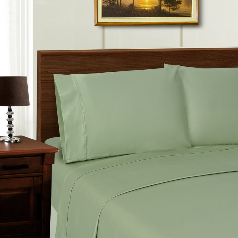 Larksville Tencel Polyester Blend 1000 Thread Count Sheet Set, Sage, Full/Double