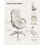 Gaming, Desk, Executive Office Chair, Ergonomic Design, Swivel Castors, Adjustable Height, Armrests, 27.6" D X 27.6" W X (45.7"-49.6" H)-1951144338