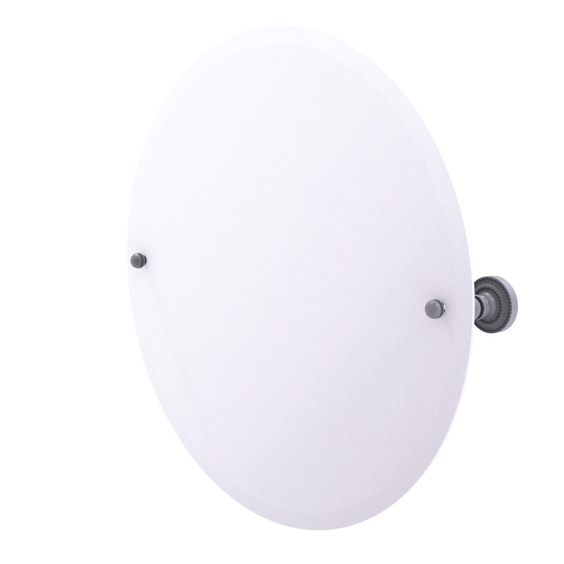 Miroir rond biseauté 22 po Marchmont, Gris mat
