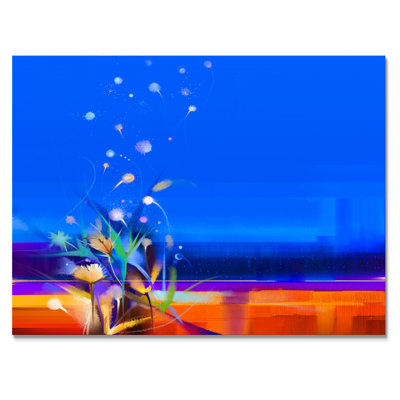 Impression florale sur fond tempête printanière sur toile