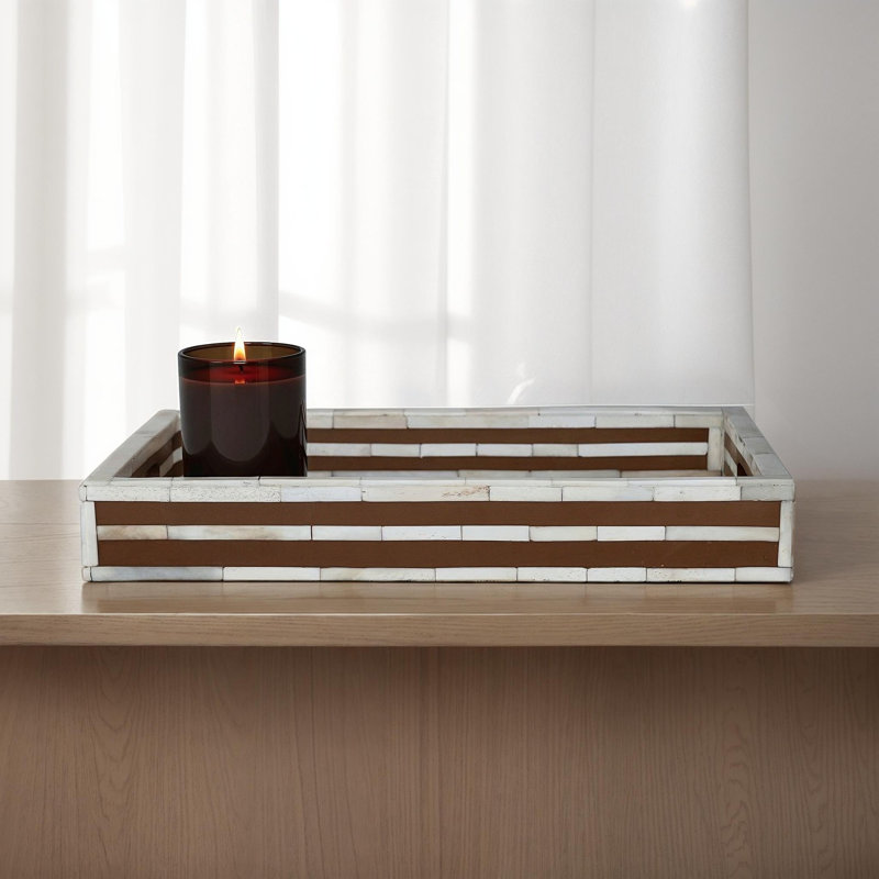Inlaid Serving Tray With Handles
