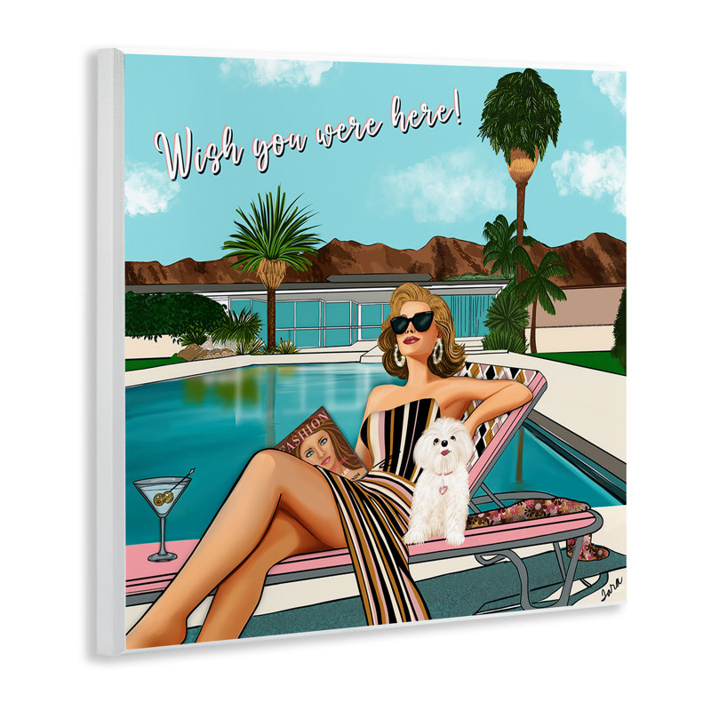 «Wish You Were Here», plaque murale Palm Springs, design par Tara Boone