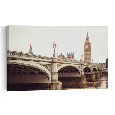 Big Ben Westminster Bridge Classic Abstract Contemporary Architecture City Wall Art Print