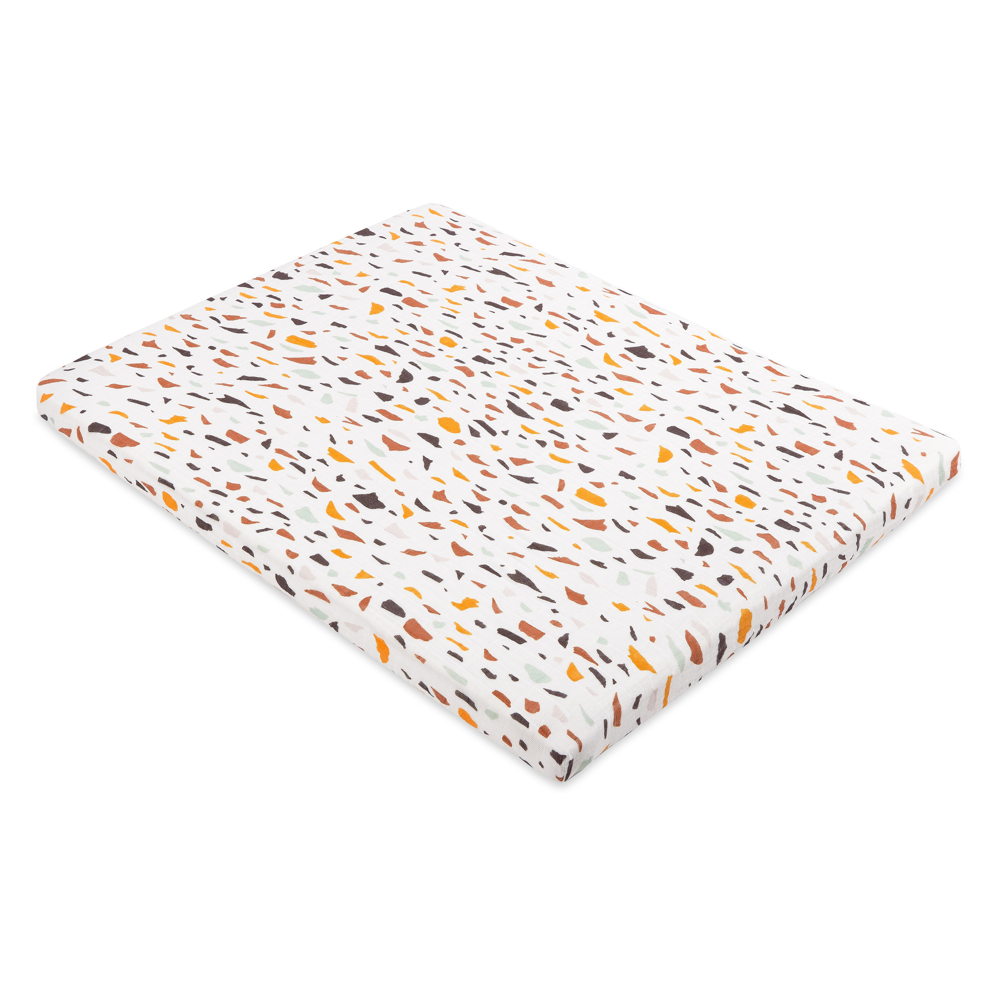 Terrazzo Muslin All Stages Midi Crib Sheet in GOTS Certified