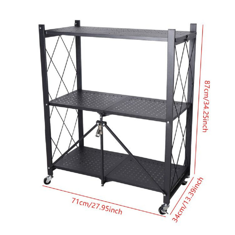 Kulseth 3-Tier Storage Cart With 4 Brake Alloy Universal Wheels