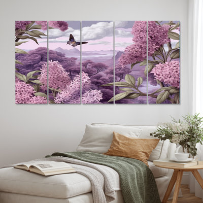«Lilac mauve», ensemble d'art mural en métal Lilacs