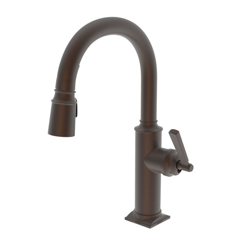 Adams Single Handle Pull Down Bar Faucet, English Bronze