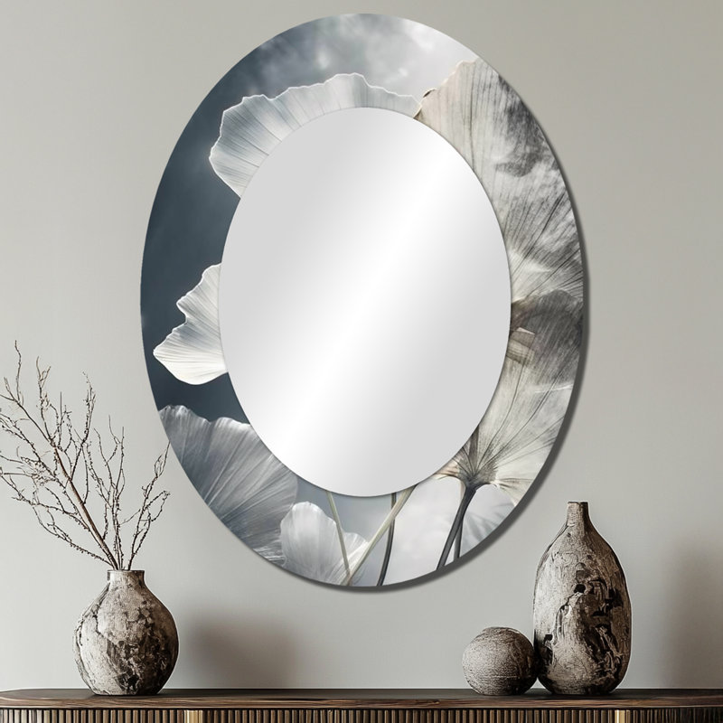 Tropical Palm Art For Ginkgo Art III - Miroir mural tropical, 40 po x 30 po
