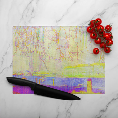 London Eye Tree Drops Glass Chopping Board