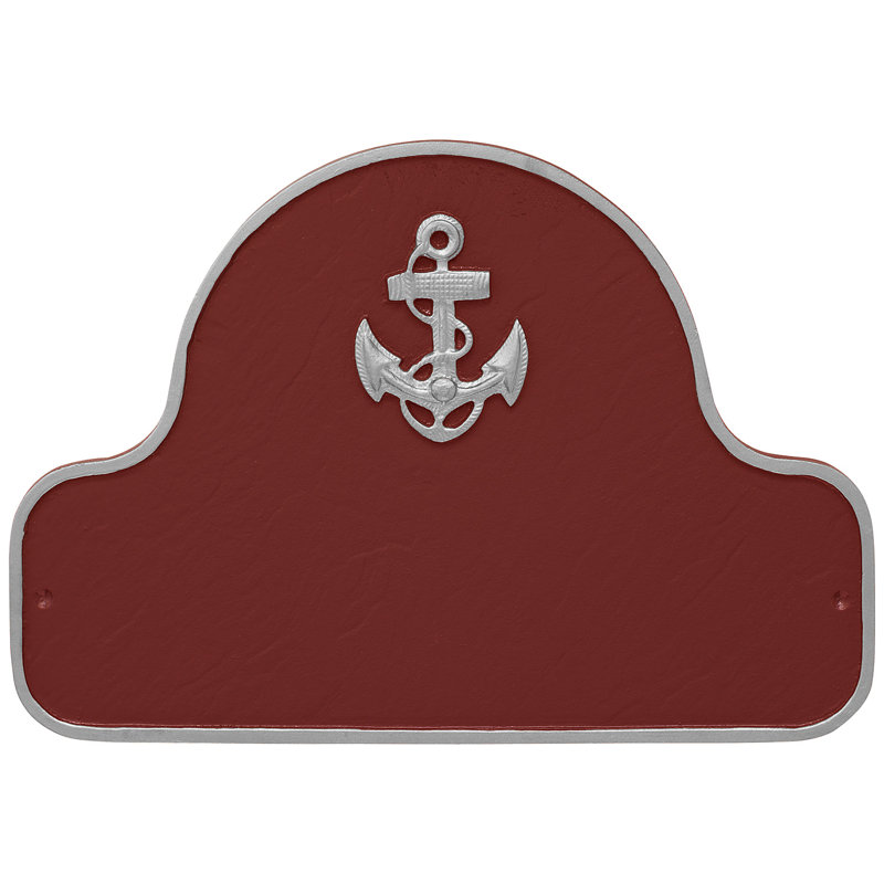 Plaque d'adresse Anchor Arch, Rouge brique / Argent, Oui