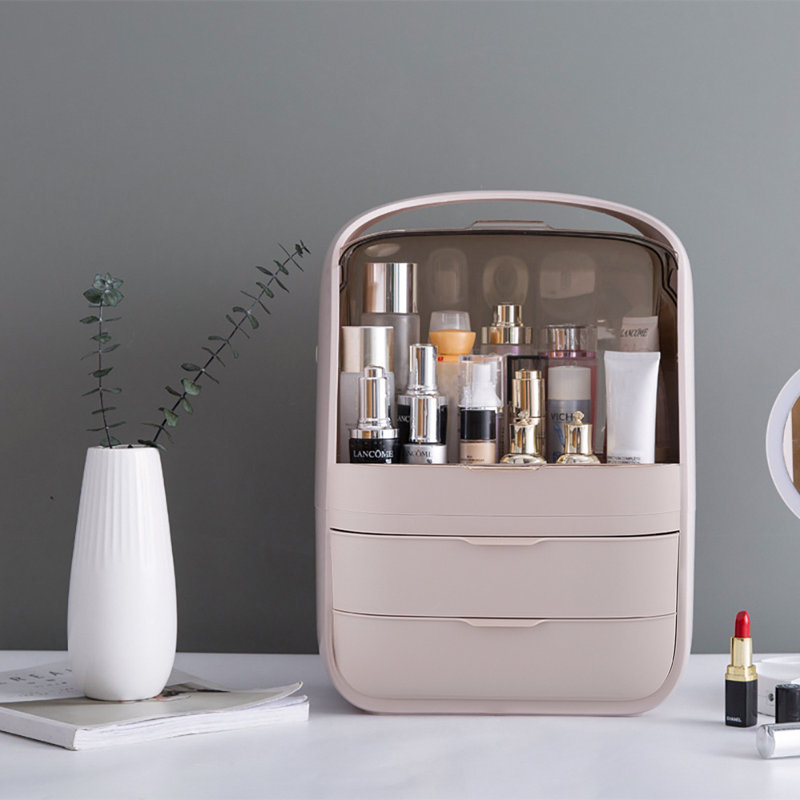 Dashia Plastic Makeup Organiser, Pink