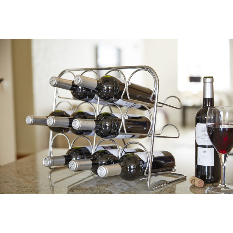 Pisa Tabletop Wine Bottle Rack, Chrome