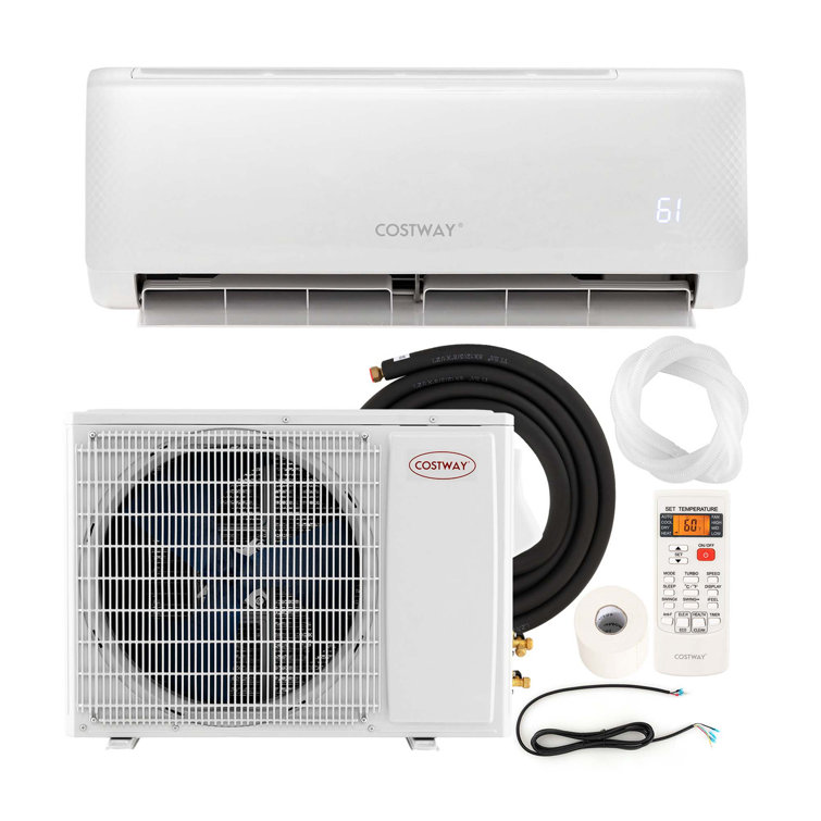 Costway 12000 BTU Ductless Mini Split Air Conditioner for 750 Square Feet with Heater and Remote Included