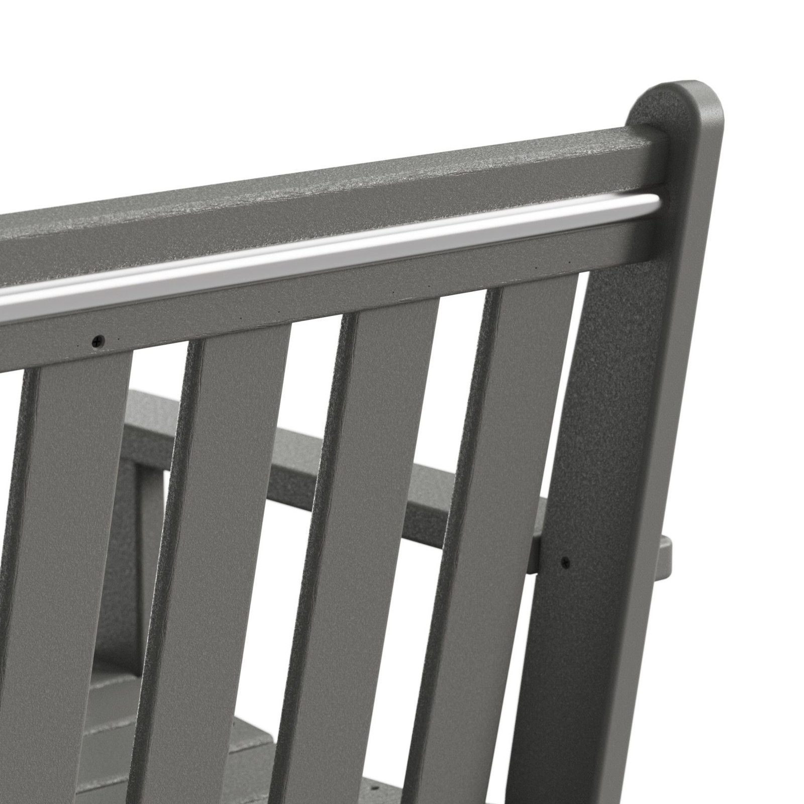 POLYWOOD® Vineyard 60" Garden Bench, 35.25" H x 48" W x 24" D, Slate Gray
