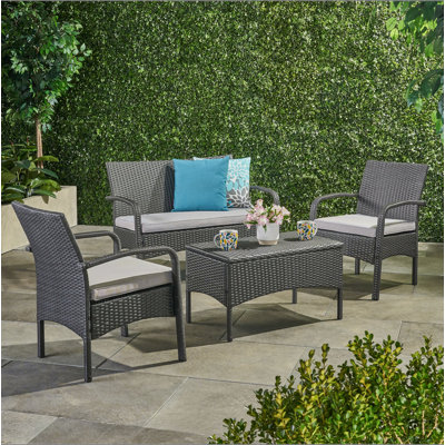 CORDOBA KD WICKER 4 PC CHAT SET