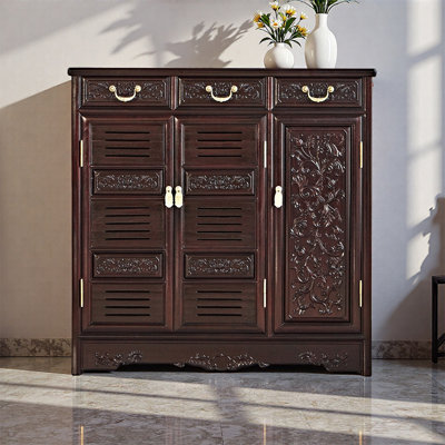 Chinese style retro large capacity shoe cabinet