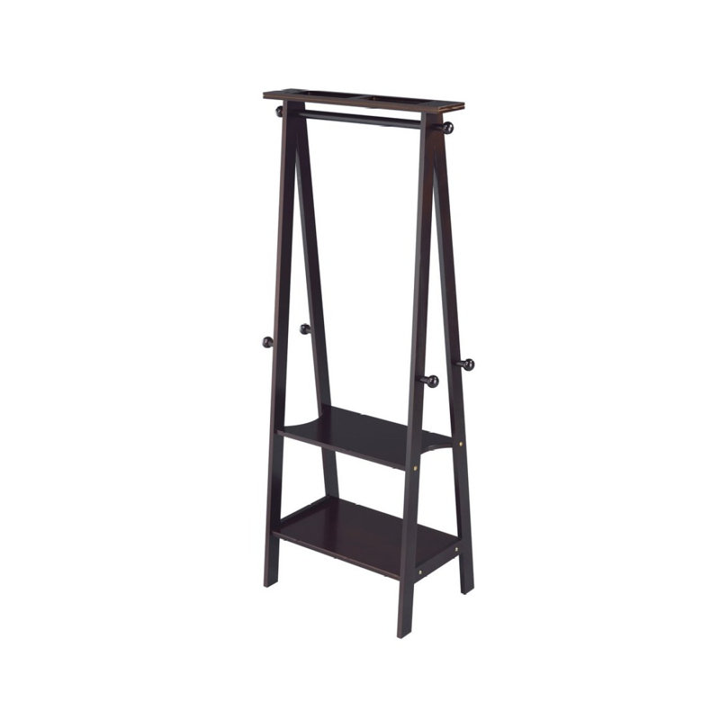 59" Tall Standing Garment / Coat Rack,  Finish, Tan