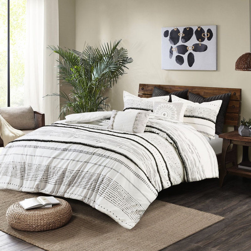 Housse de couette Style - Double / Grand coton, Housse de couette pour grand lit + 2 taies décora