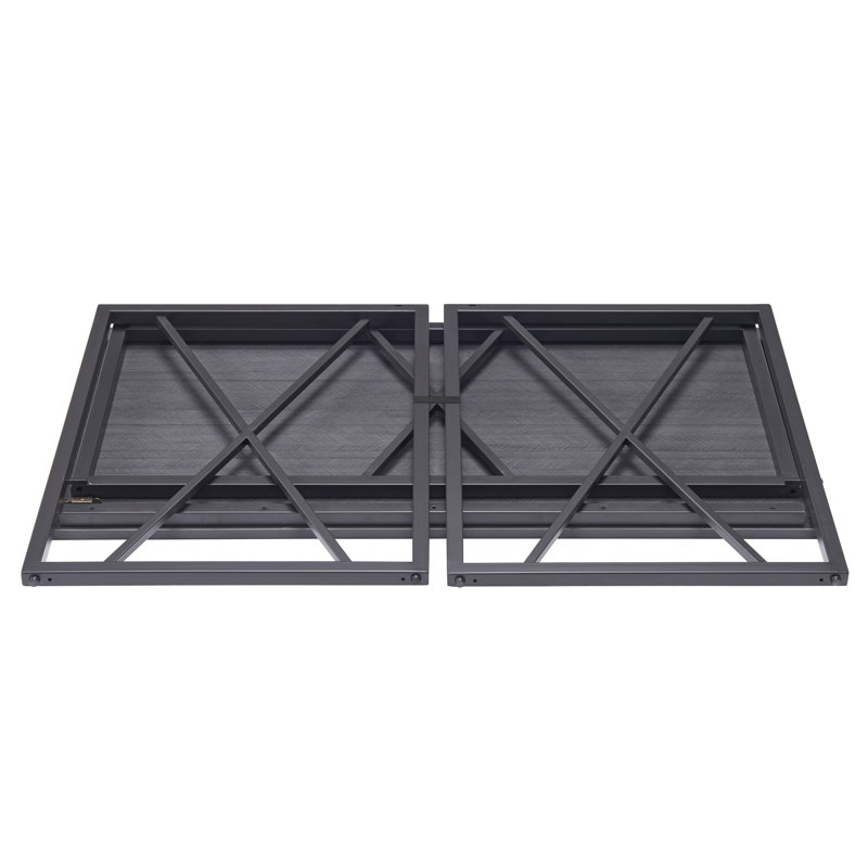 X Design Computer Desk in Weathered Wood and Satin Nickel, Matte Black