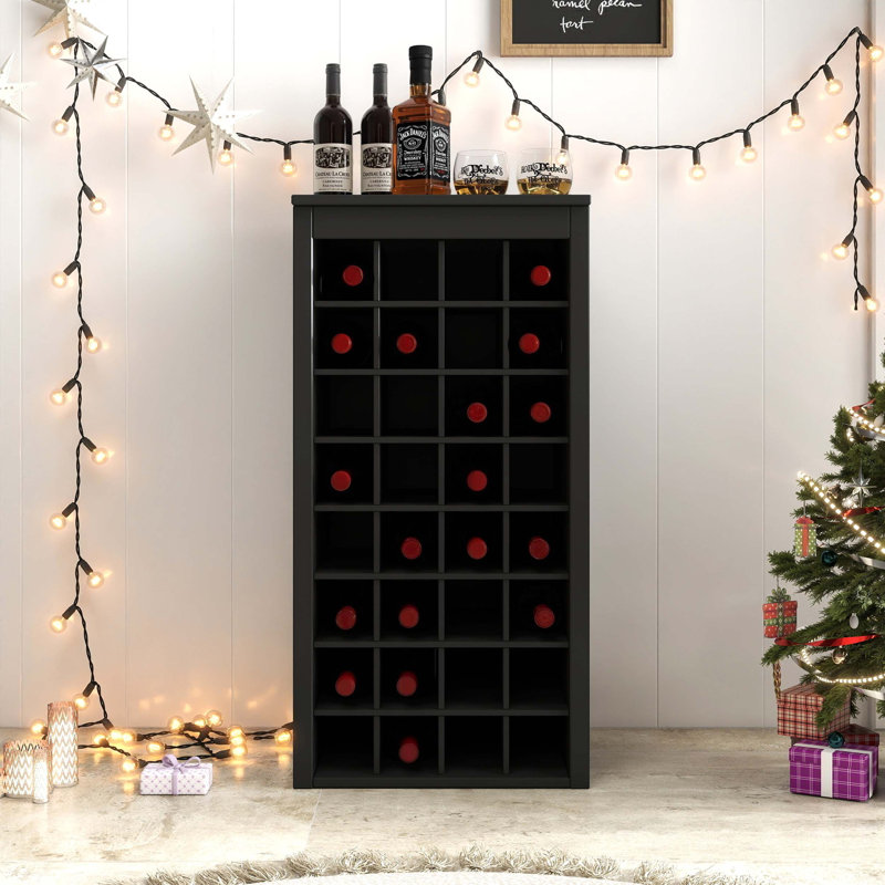 Bar à vin modulaire de 32 bouteilles avec une conception élégante et un rangement efficace pour les amateurs de vin.