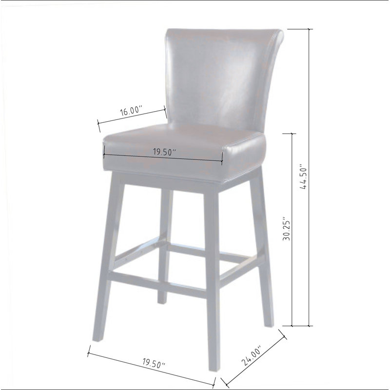 Tabouret de bar pivotant de 30,25 po de hauteur