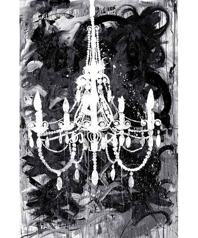 Lustre noir et blanc par Kent Youngstom - impression sur toile, H 11 po x l 14 po, Cadre noir