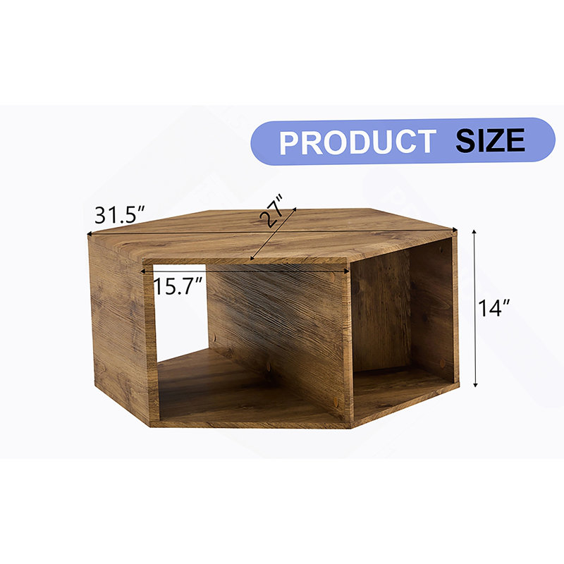 MDF coffee table, wood grain pattern stickers, multi-hole design to give more storage space, simple and convenient design makes it suitable for all kinds of style scenes.