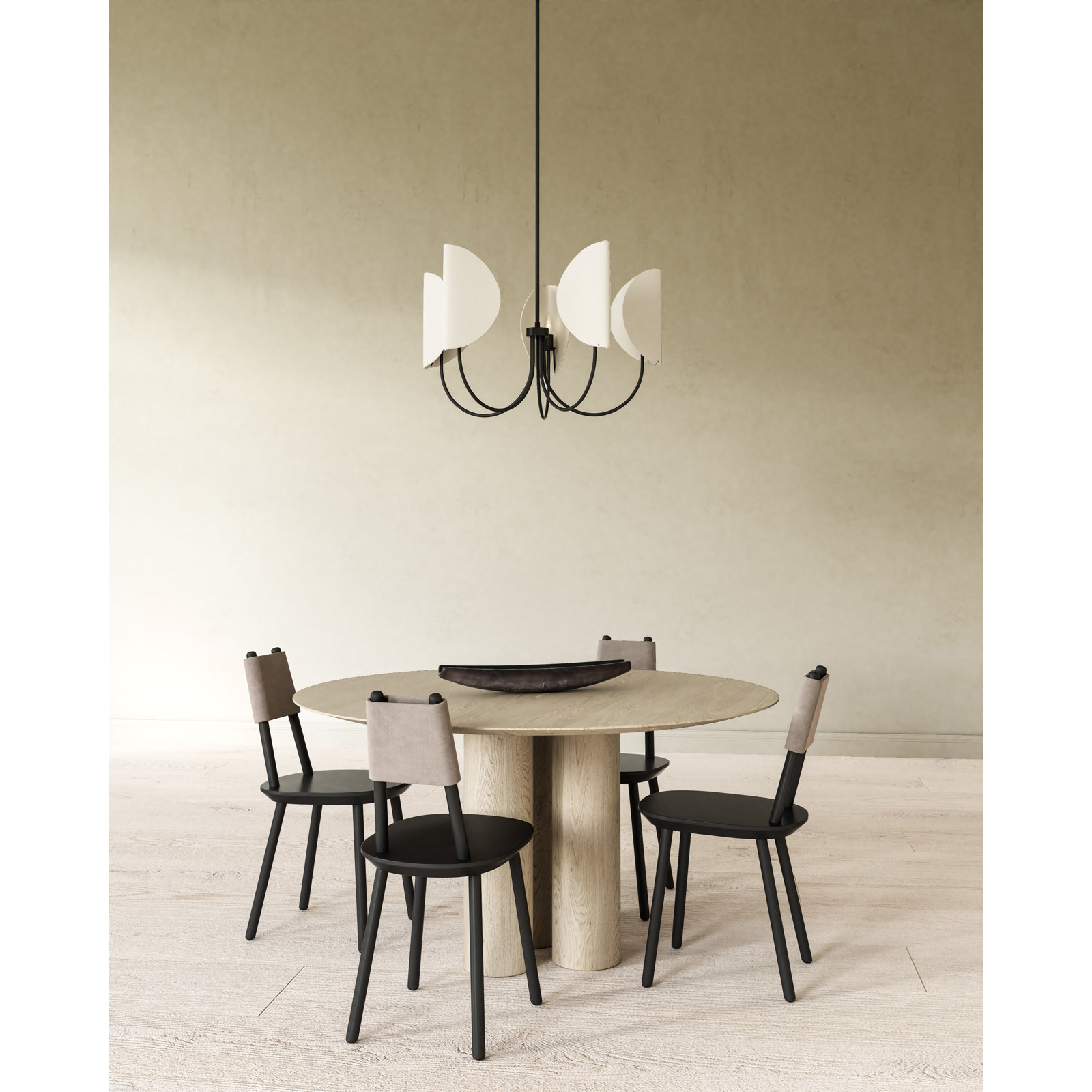 Calline 5 - Light Chandelier, Matte Black/White
