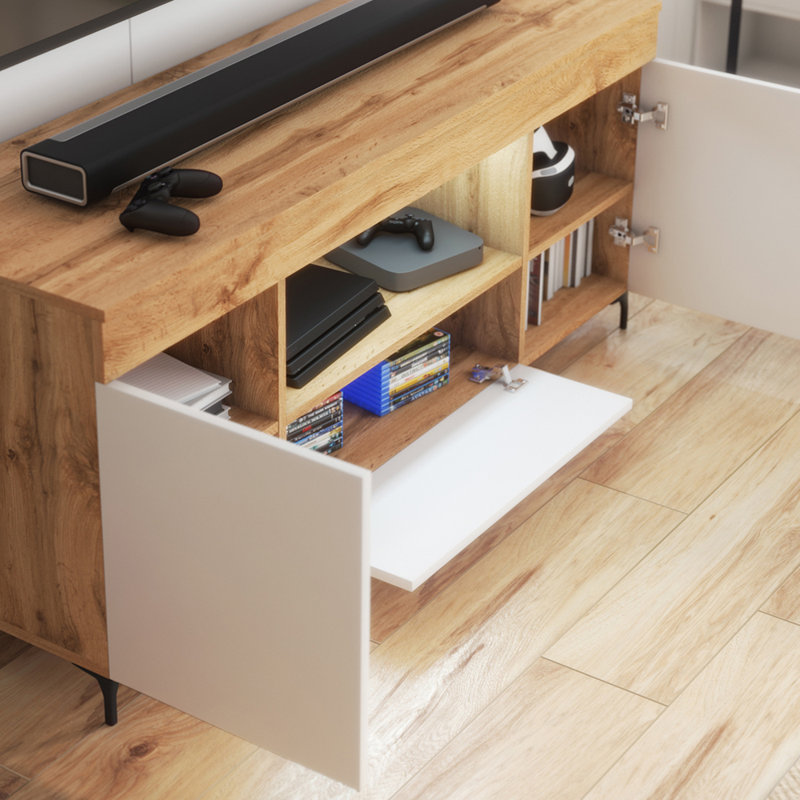 Unfinished TV Stand for TVs up to 60", Oak/White