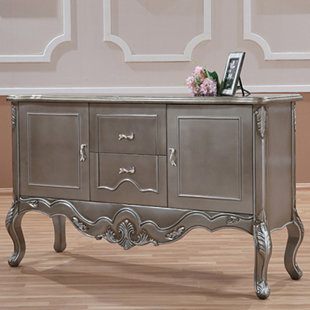 All solid wood neoclassical storage cabinet