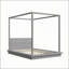 Grand lit plateforme à baldaquin en bois avec tête de lit, gris, durable et élégant pour les chambres à coucher modernes
