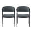 Chaises de salle à manger rembourrées avec pieds en métal (ensemble de 2), vert foncé et noir