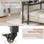 Grand lit avec roulettes, bureau pour lit mobile et chariot pour ordinateur portable, noir