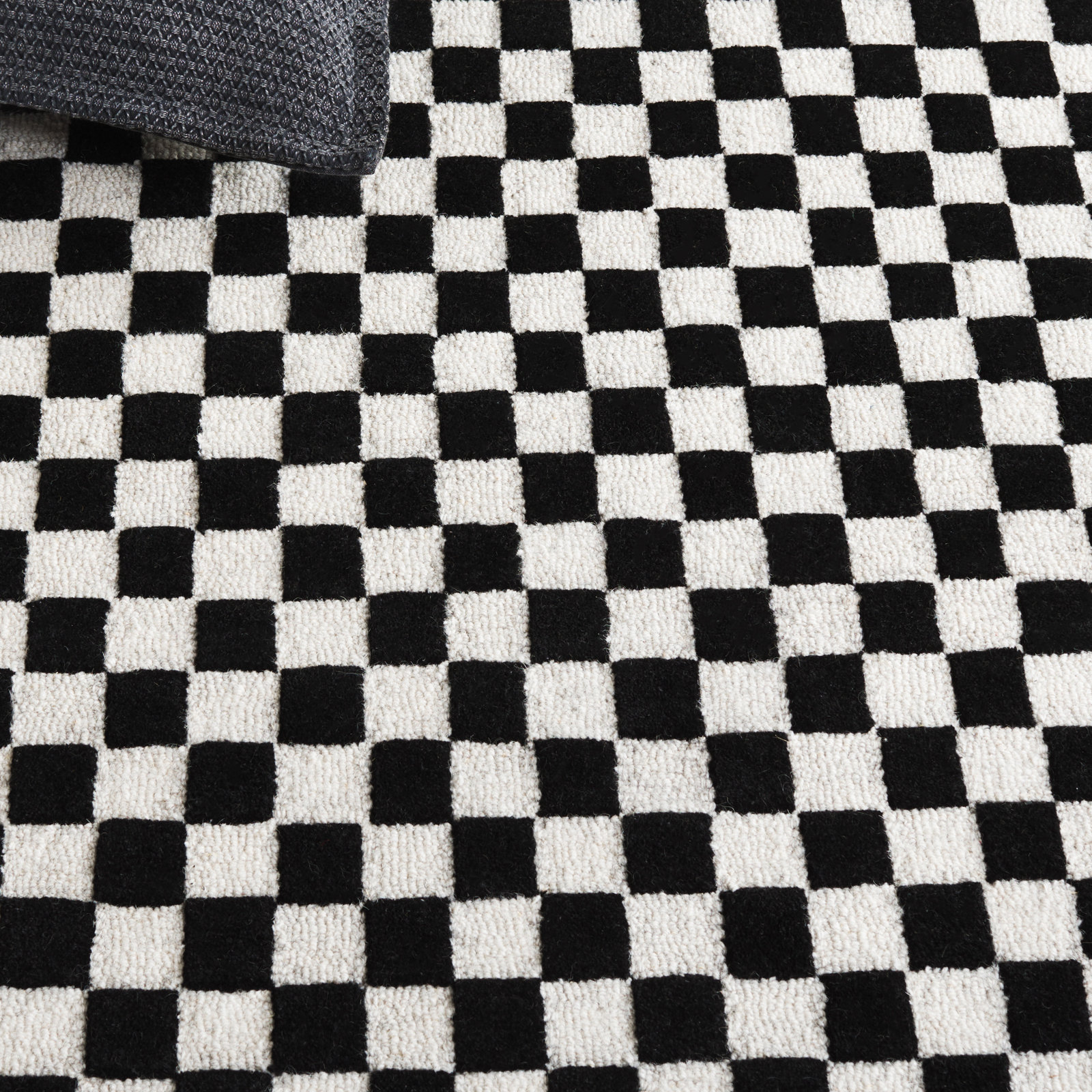Hertha Hand-Tufted Checkered Wool Rug, Rectangle 8' x 10'