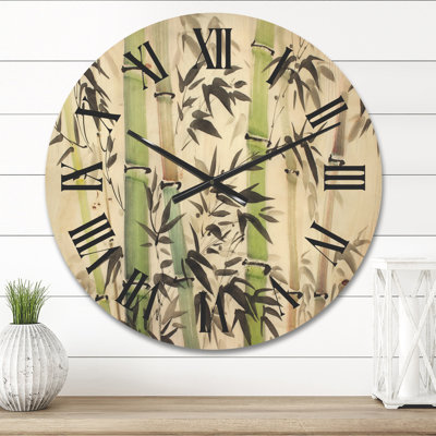 Horloge murale en bois Bamboo Branches in the Forest II