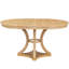 Ensemble de salle à manger fonctionnel rétro TREXM 5 pièces comprenant une table ronde extensible et 4 chaises rembourrées pour salle à manger et salon (naturel)