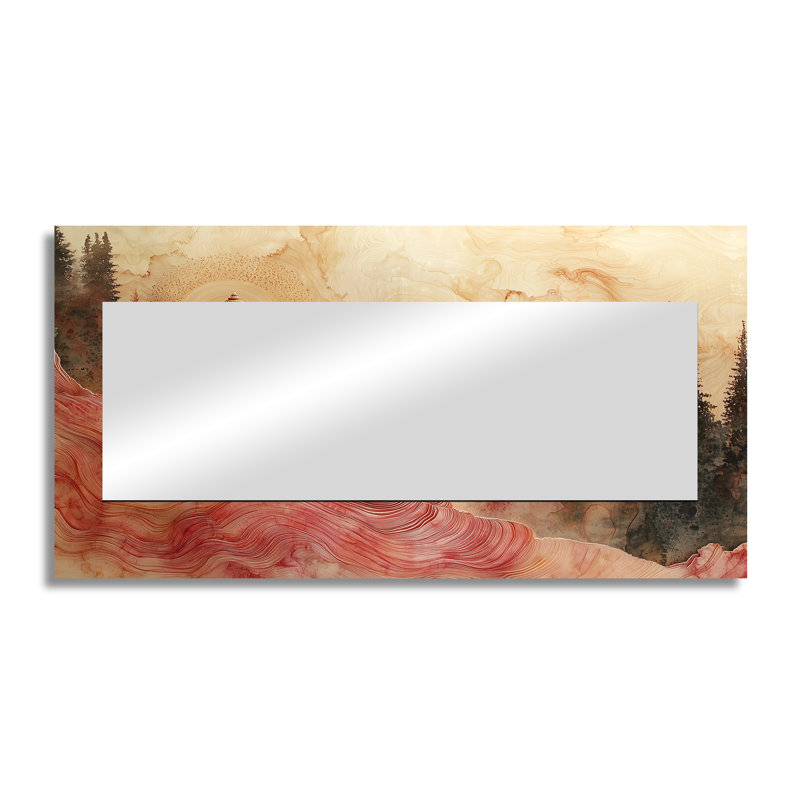Hinduism God Meditation Connecting To The Forest I - Spiritual Mirror Wall Art - Printed On Metal, 28" x 55"