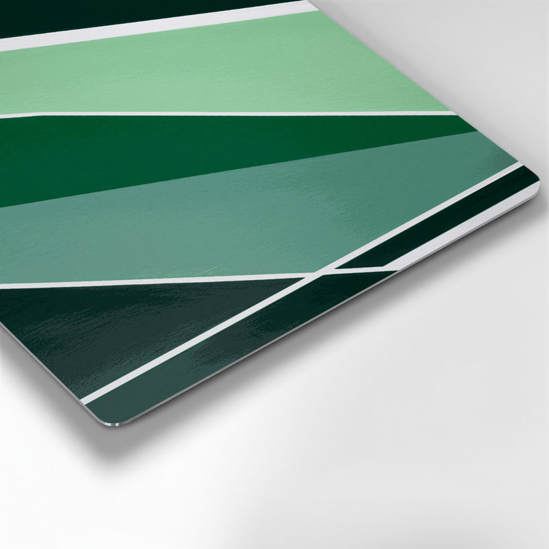 Art mural rigide en métal vert 36, H 16 po x l 16 po