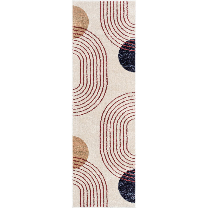 Omaha Modern Geometric Ivory Area Rug for Living Room, Dining Spaces, Hallway, Rectangle 7'10" x 10'6"