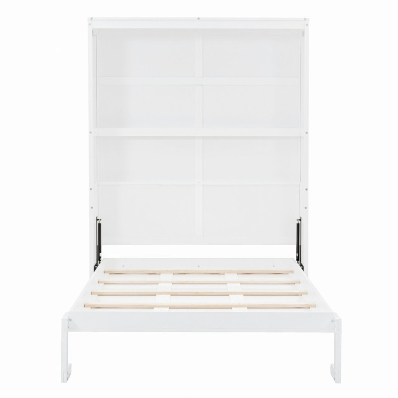 Lit escamotable mural avec tablettes Murphy, Blanc