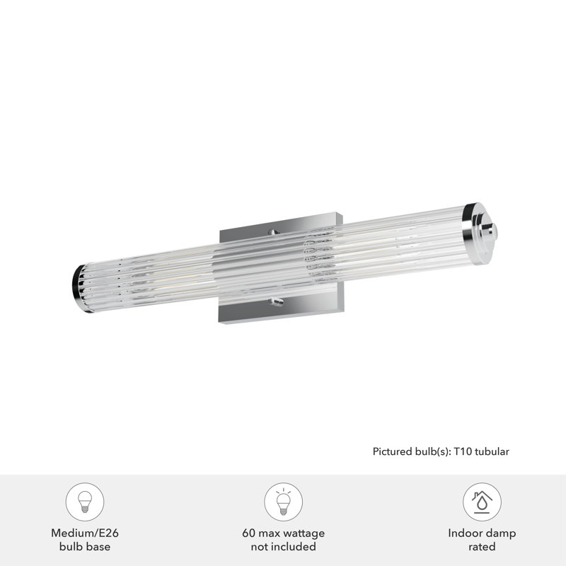 2 - Light Dimmable Vanity Light, Chrome