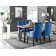Kylooe Modern White And Silver Dining Table Set With 4 Luxury Button Velvet Dining Chairs