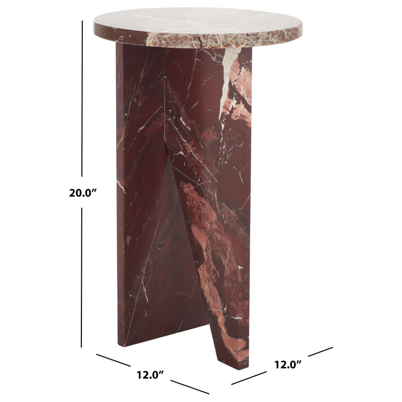 Devlin Marble Drink Table, Red