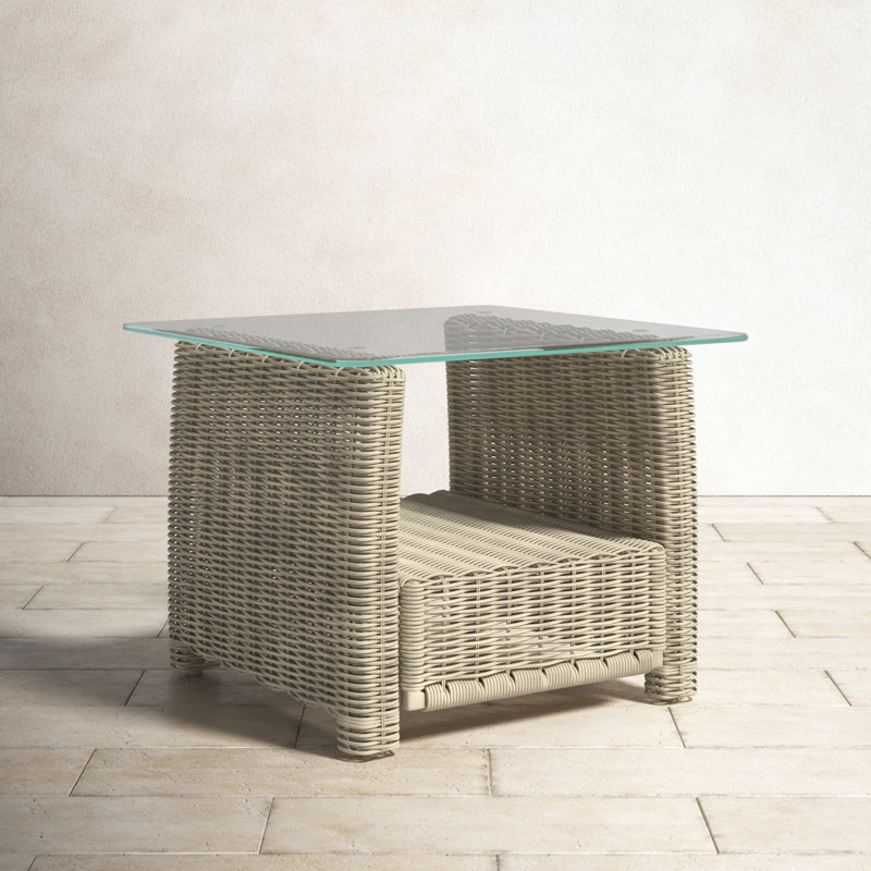 Joey 27'' Glass Outdoor Side Table