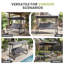 Balançoire à baldaquin 3 places pour véranda d'extérieur avec dossier réglable, balançoire convertible en lit 2 en 1 pour patio-119691938